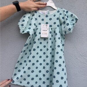 Zara Kids Dress with Navy Floral Pattern